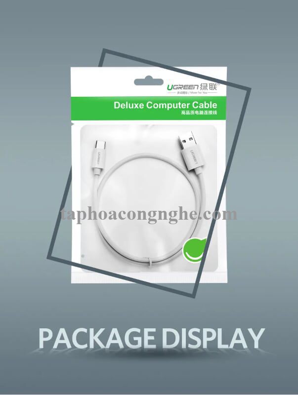 Ugreen 40887 0.5M 5A màu Trắng Dây USB sang USB Type-C vỏ ABS US253 30040887